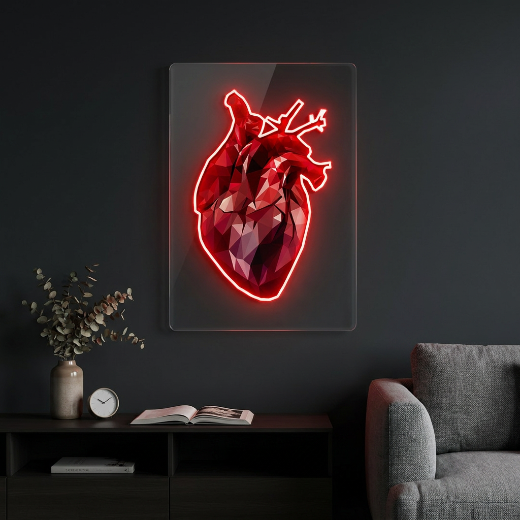 KORA LED-Wandlicht als rotes Herz aus LED-Neon, klein ab 40 cm bis groß mit 110 cm – Lorenz Laurent Home
