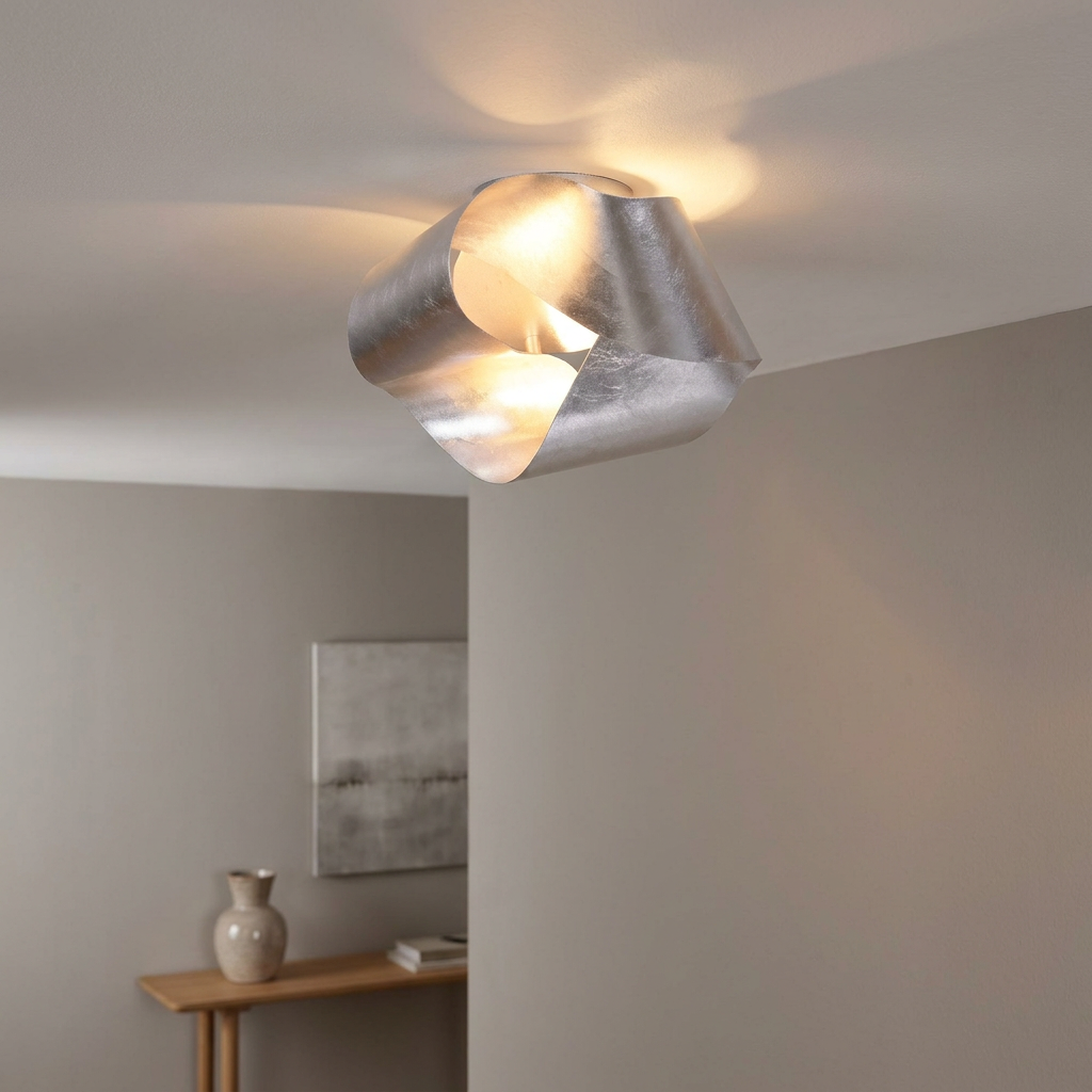 SILVA Deckenlampe aus Stahl, gefertigt in Spanien, flach mit 16 cm Höhe – Lorenz Laurent Home