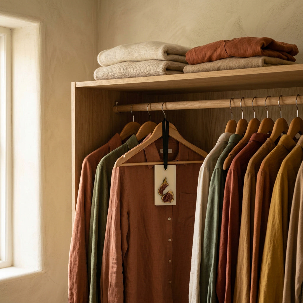 FICO Duftwachs an einem Holzbügel im Kleiderschrank – Lorenz Laurent Home