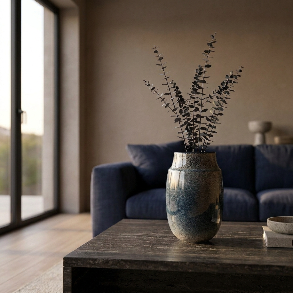 AYA Vase aus nachhaltiger Keramik für Tisch, Sideboard und Konsole, 20 cm hoch – Lorenz Laurent Home