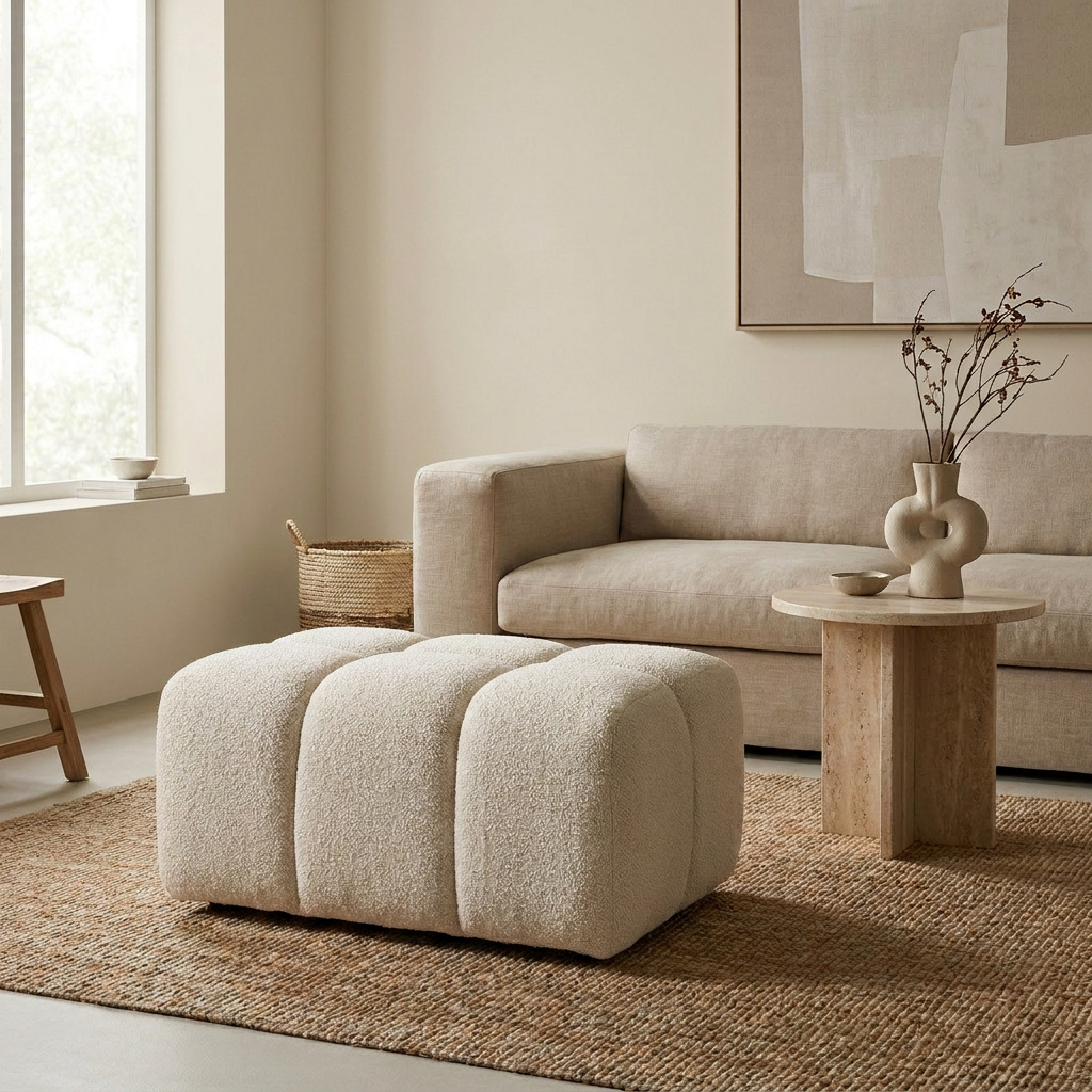 CHOPIN Pouf als Hocker aus Spanien, kombinierbar mit den Sofamodulen der Serie – Lorenz Laurent Home