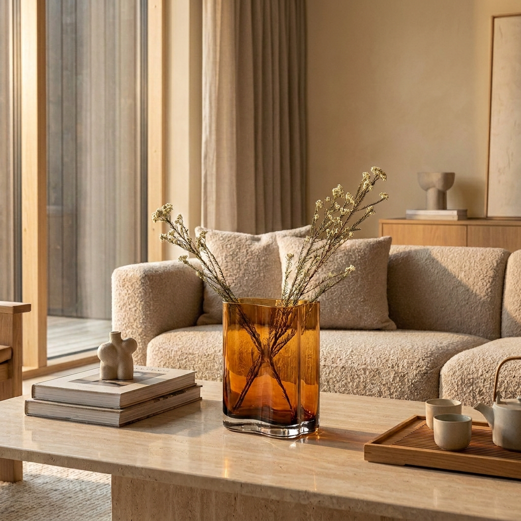 CORAL Vasen in Bernstein aus dickwandigem Glas in zwei Größen – Lorenz Laurent Home
