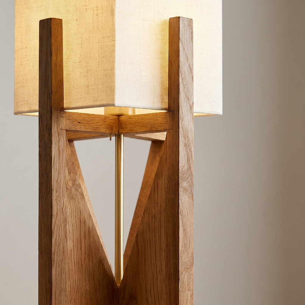 AKIRO Tischlampe in Walnussfarbe mit LED-Technik und Schaltersteuerung, 53 cm hoch – Lorenz Laurent Home