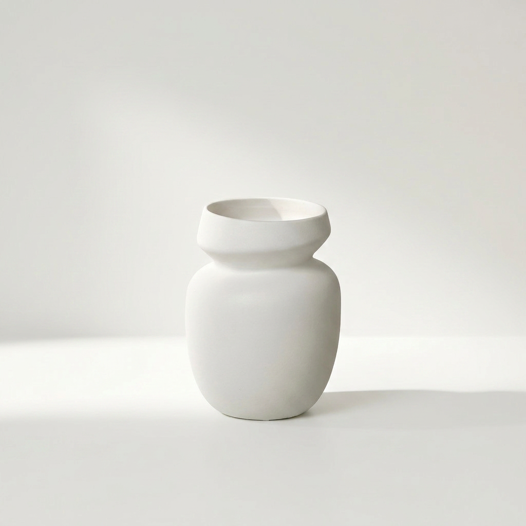 ANIA Vase aus recycelter Keramik mit mattem Finish und geschwungenem Hals – Lorenz Laurent Home