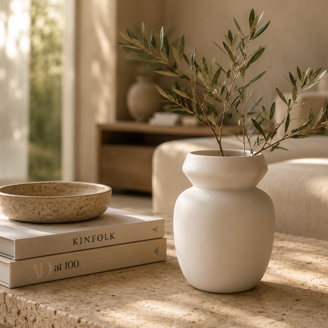 ANIA Vase aus recycelter Keramik, plastikfrei produziert in Sri Lanka, für Einzelblumen – Lorenz Laurent Home