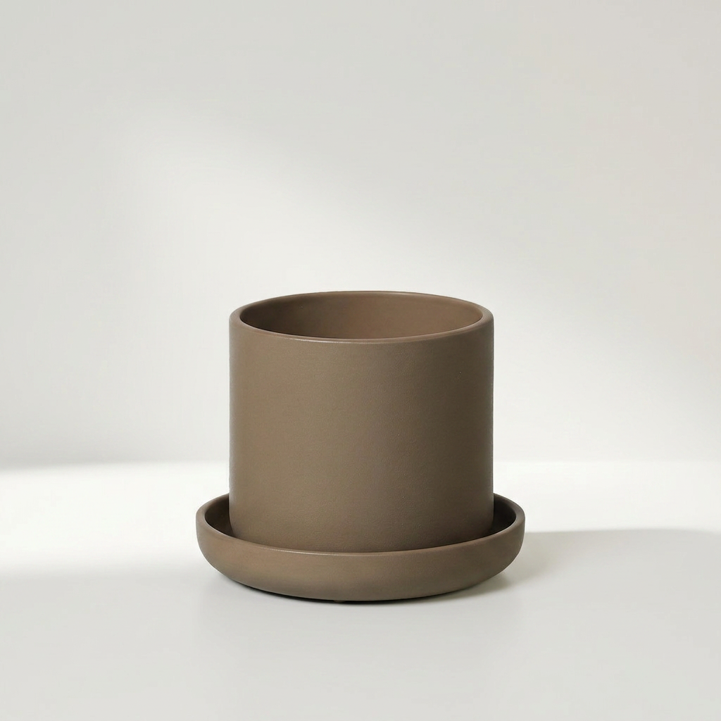 ANNA Blumentopf aus Keramik mit sandig matter Außenseite, 13 x 13 cm – Lorenz Laurent Home
