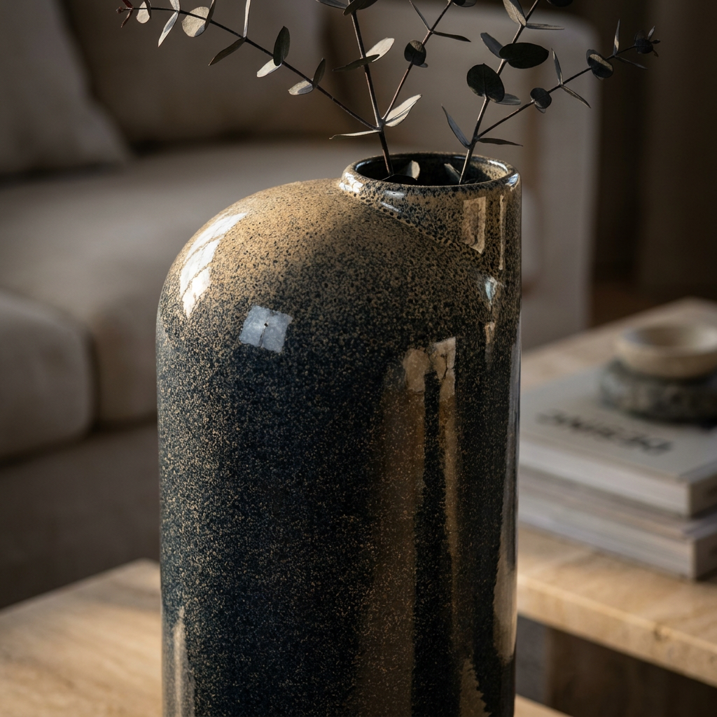 ANNA Vase aus nachhaltiger Keramik für einzelne lange Stiele, 26 cm hoch – Lorenz Laurent Home