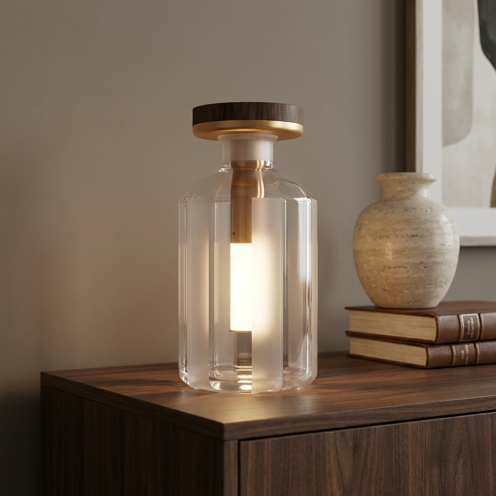 ANTOINE Leuchtkaraffe mit kaltem Licht für Getränke, kunststofffrei, 27 cm hoch – Lorenz Laurent Home