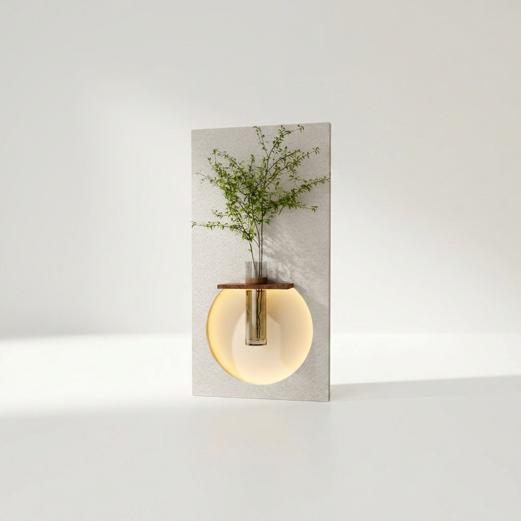 AQUA Wandlampe mit integriertem Pflanzgefäß, kleine Ausführung mit 70 x 40 cm – Lorenz Laurent Home