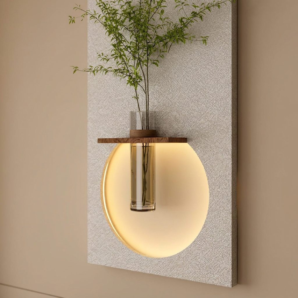 AQUA Wandleuchte mit Pflanzenelement für Licht und Begrünung an der Wand – Lorenz Laurent Home