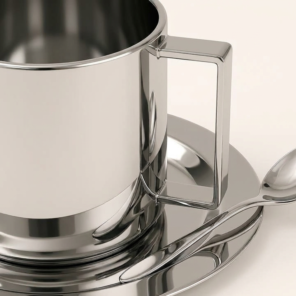 ARLO Set aus Edelstahl mit glänzender Oberfläche aus dänischer Fertigung – Lorenz Laurent Home