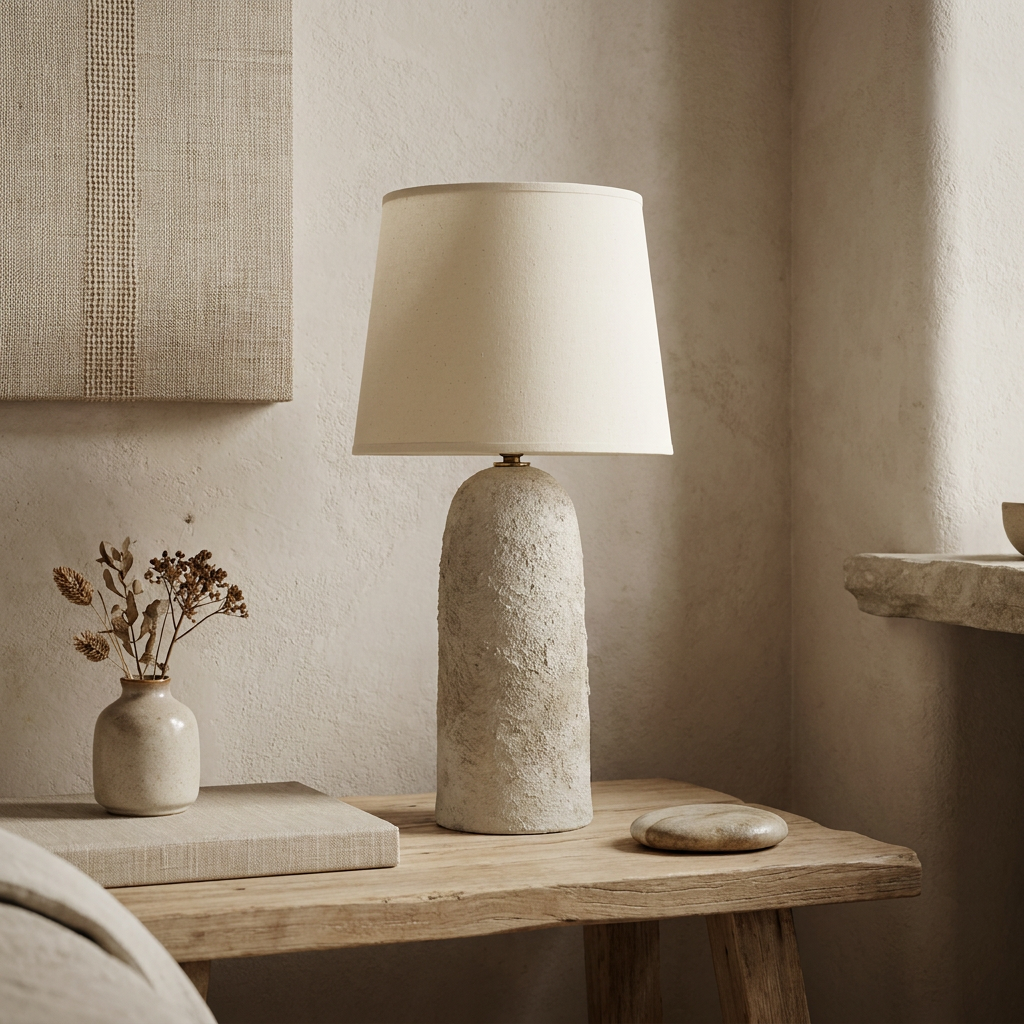 ARMONA Tischlampe aus Beton für warmes, diffuses Licht auf Sideboard und Nachttisch – Lorenz Laurent Home