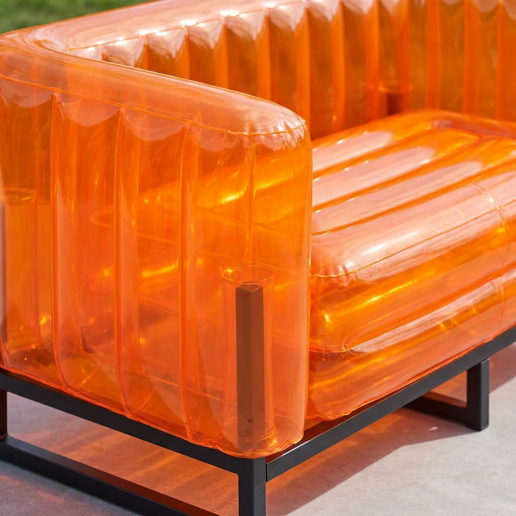 ARVO Gartensofa in Orange mit aufblasbarer Konstruktion aus Aluminium und TPU – Lorenz Laurent Home