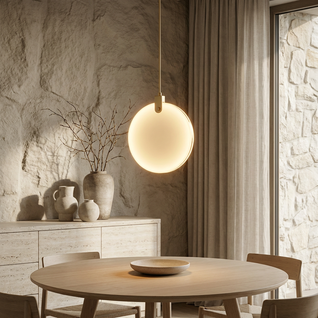 ASPENDOS Pendelleuchte mit natürlicher Marmormaserung, 150 cm Abhängung, Ø 20 bis 40 cm – Lorenz Laurent Home