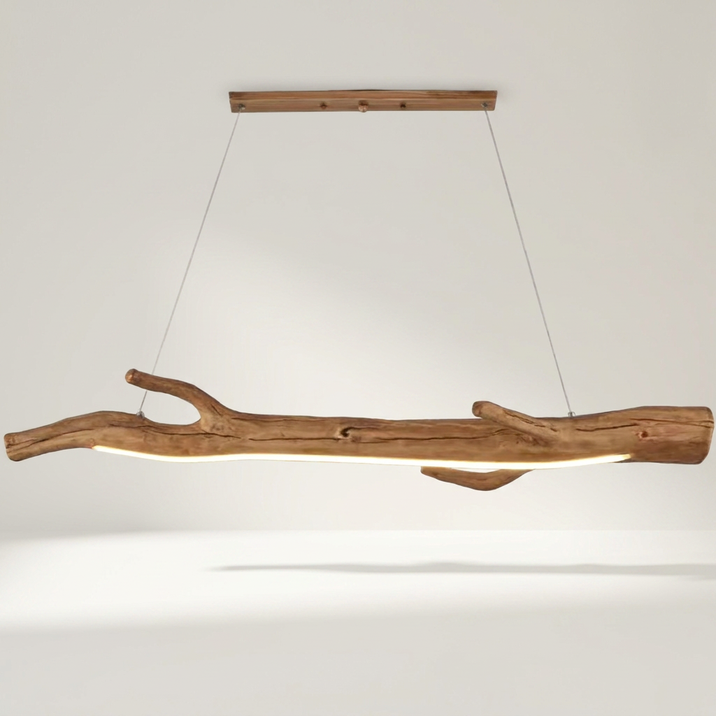 ASTER Pendelleuchte aus Harz in Ast-Optik mit integrierter LED-Linie, 90 x 22 cm – Lorenz Laurent Home