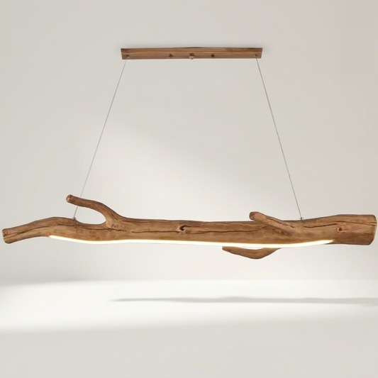 ASTER Pendelleuchte aus Harz in Ast-Optik mit integrierter LED-Linie, 90 x 22 cm – Lorenz Laurent Home