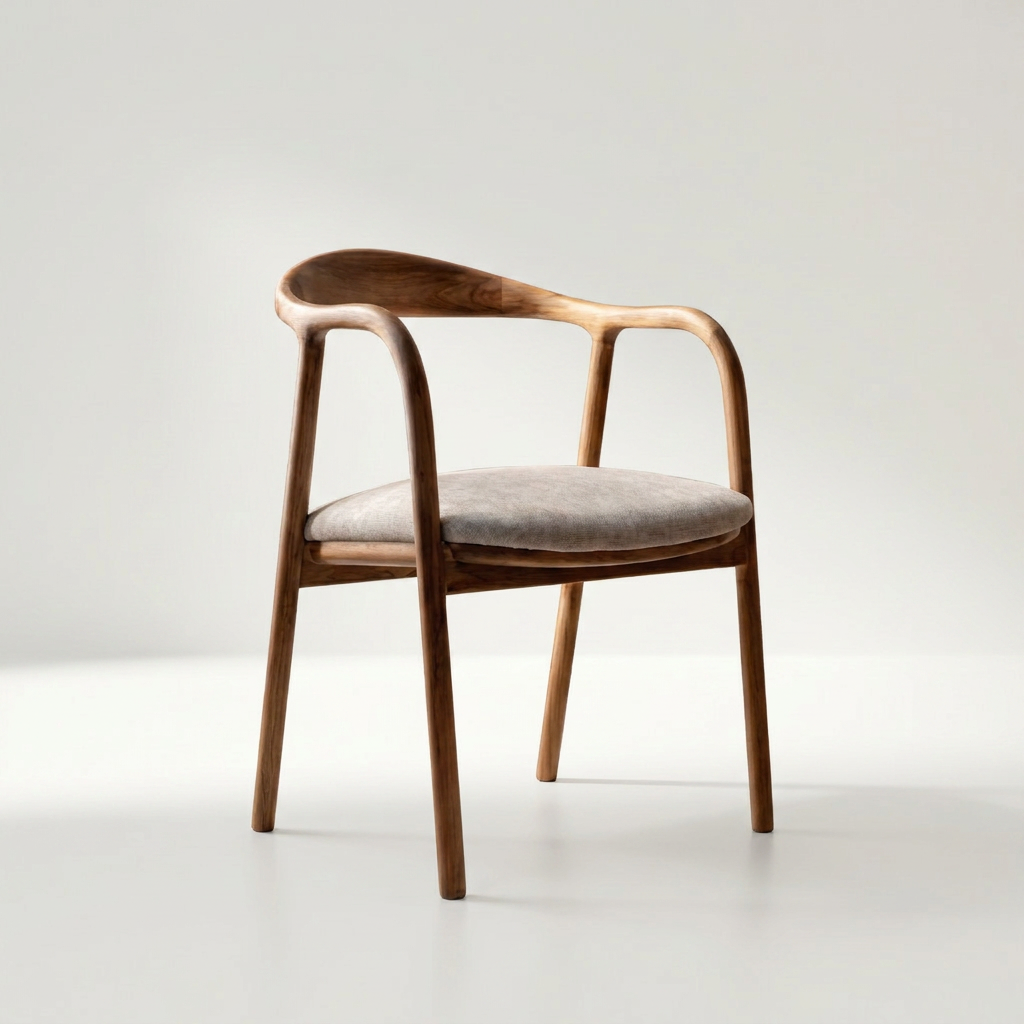 ATLAS Stuhl aus massivem Walnussholz in warmem Braunton, 45 x 45 x 80 cm – Lorenz Laurent Home