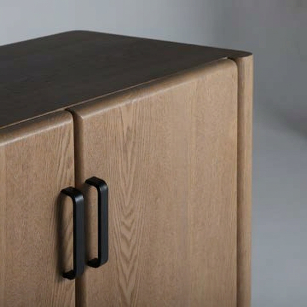 BUSK Sideboard in Hellbraun mit natürlicher Holzstruktur für den Wohnbereich, 80 cm hoch – Lorenz Laurent Home