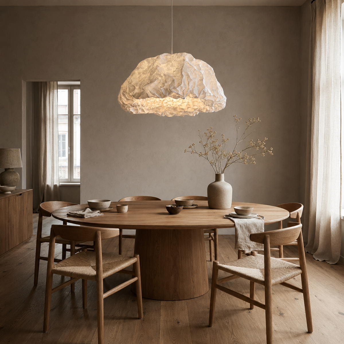 CELESTE Pendelleuchte aus reißfester Faser, handgefertigt in Frankreich, mit LED 6 Watt – Lorenz Laurent Home