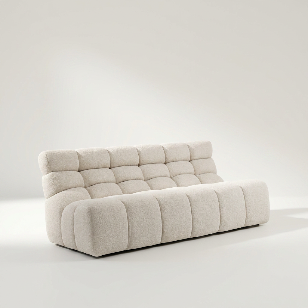 CHOPIN Großes Modulsofa mit Capitonné-Design und recyceltem Olefinbezug, 190 x 93 x 78 cm – Lorenz Laurent Home