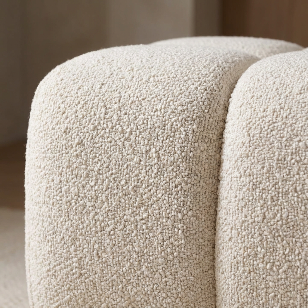 CHOPIN Pouf mit Capitonné-Abschnitten, niedrig mit 42 cm Höhe – Lorenz Laurent Home