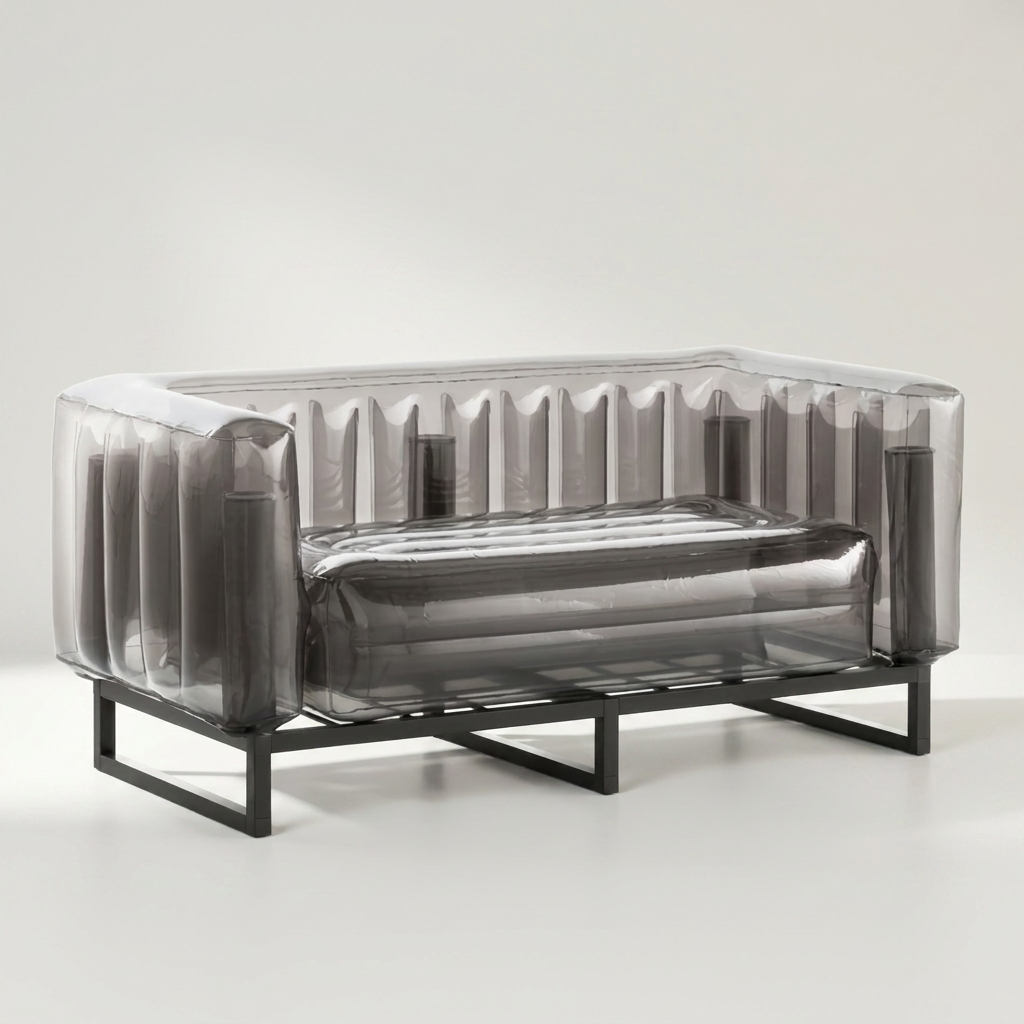 CRYSTAL Sofa aus Aluminium und TPU EKO in Schwarz für Innen- und Außenbereich – Lorenz Laurent Home