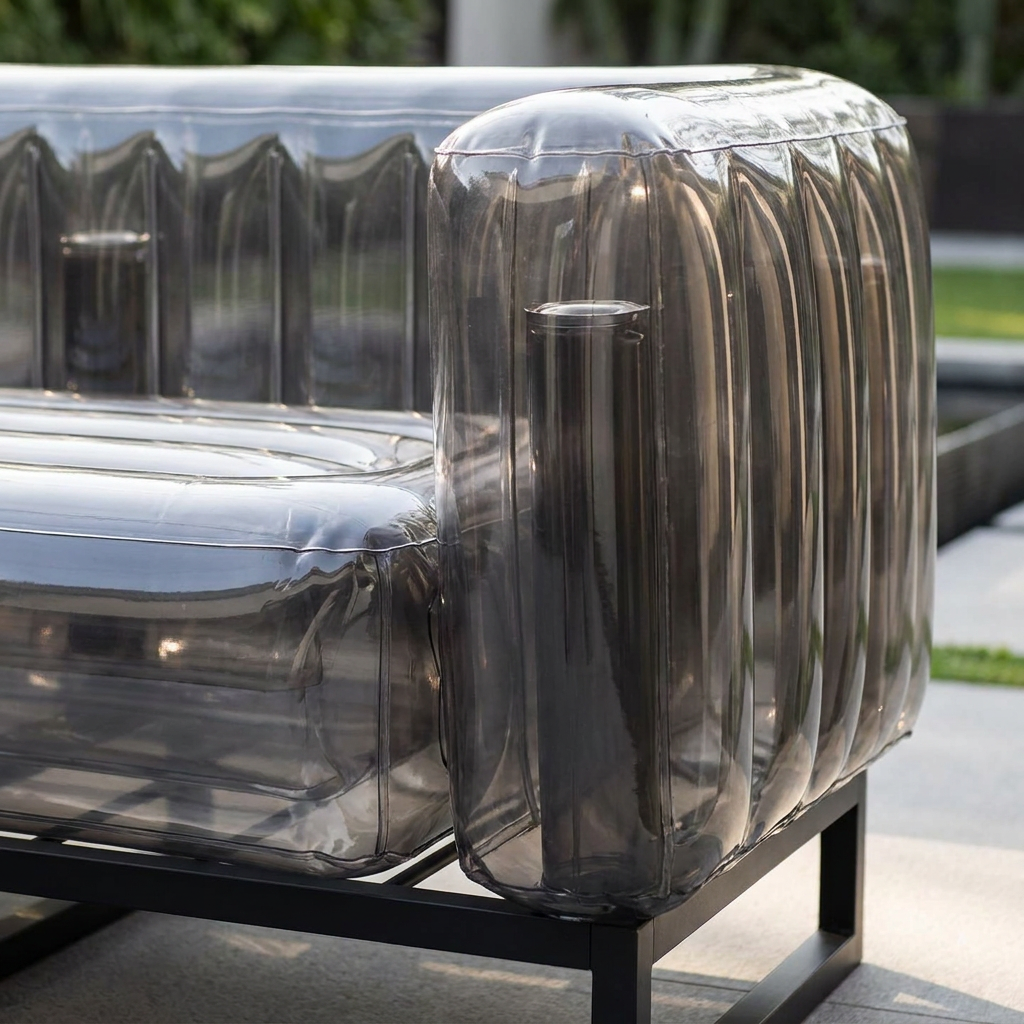 CRYSTAL Gartensofa in Schwarz mit aufblasbarer Konstruktion aus Aluminium und TPU – Lorenz Laurent Home