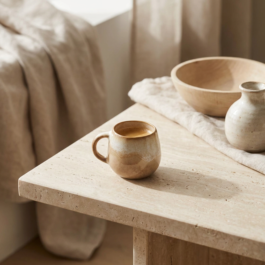 DUNA Tasse mit sanften Rundungen und feiner Textur aus Steinzeug, spülmaschinengeeignet – Lorenz Laurent Home