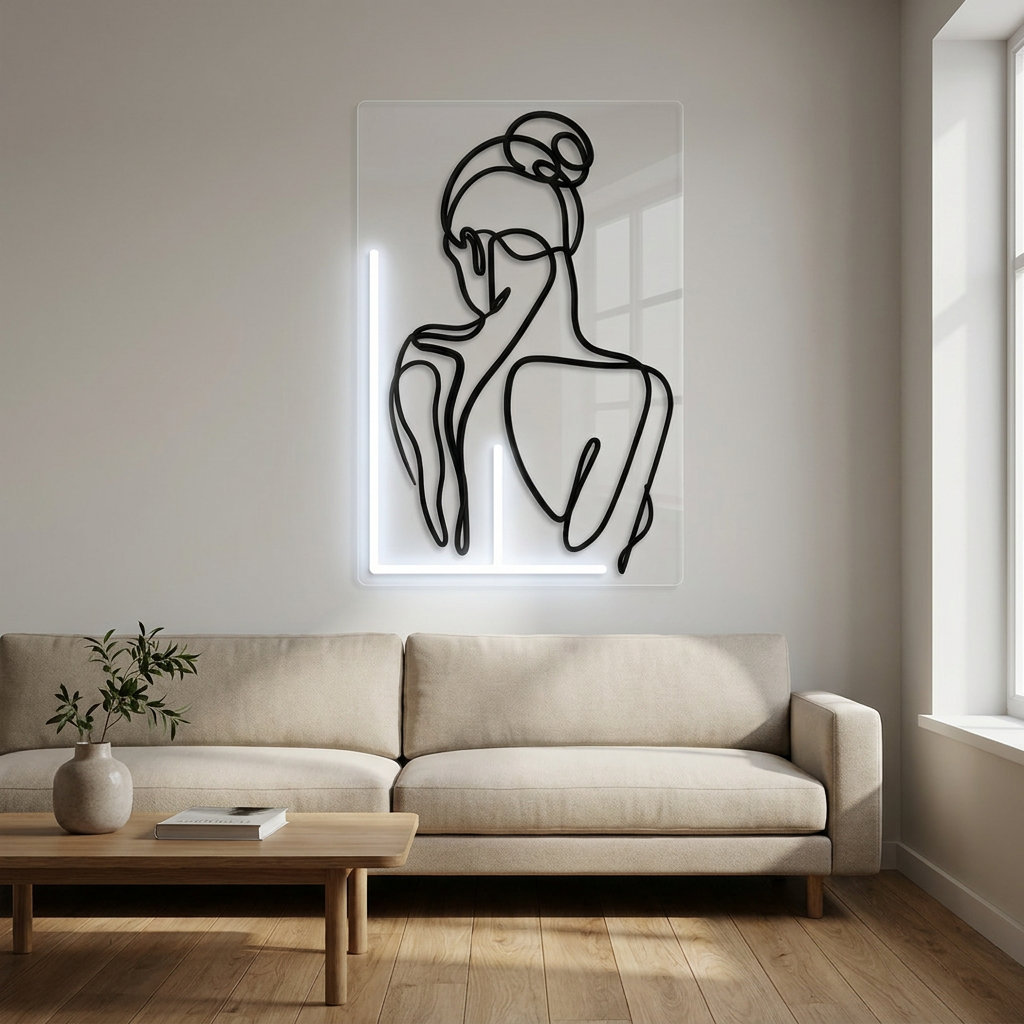 ELARA LED-Wandbild auf Acrylrückwand zum Aufhängen oder Montieren an der Wand – Lorenz Laurent Home