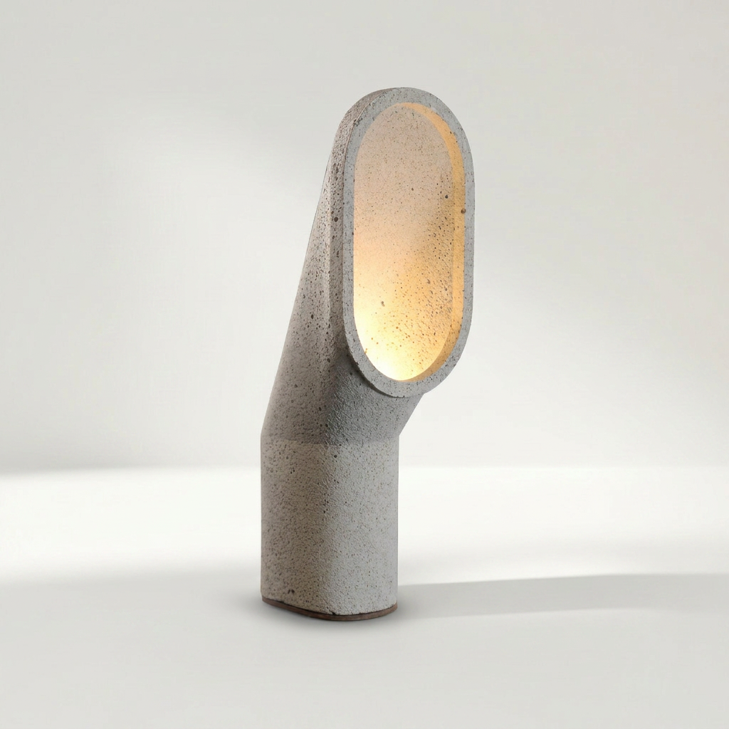 ERREUR 404 Tischlampe aus nachhaltigem Beton, schmal mit 12 x 12 cm, 33 bis 43 cm hoch – Lorenz Laurent Home