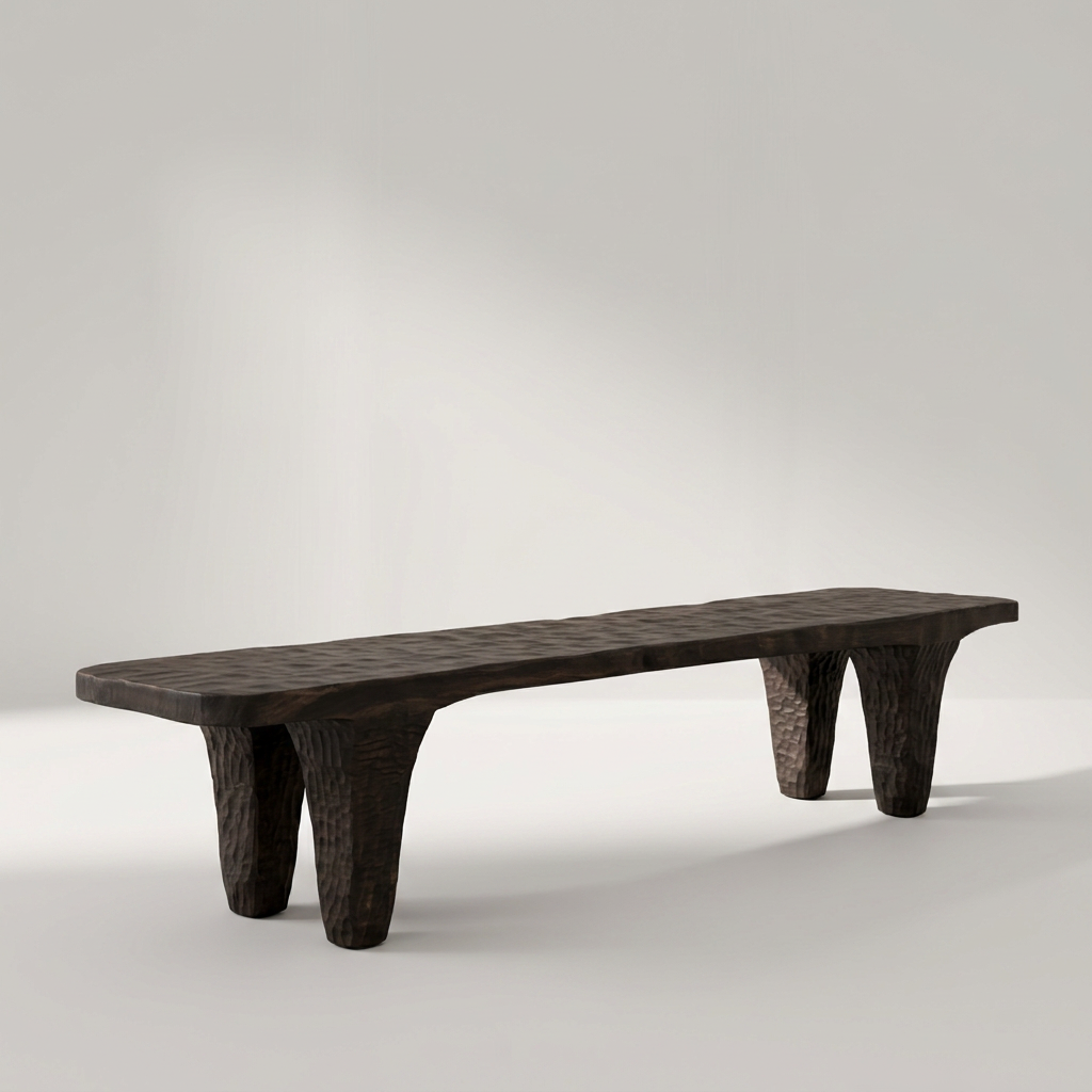 GANGA Couchtisch aus handgeschnitztem Lorbeerholz, 185 cm lang und 30 cm hoch – Lorenz Laurent Home