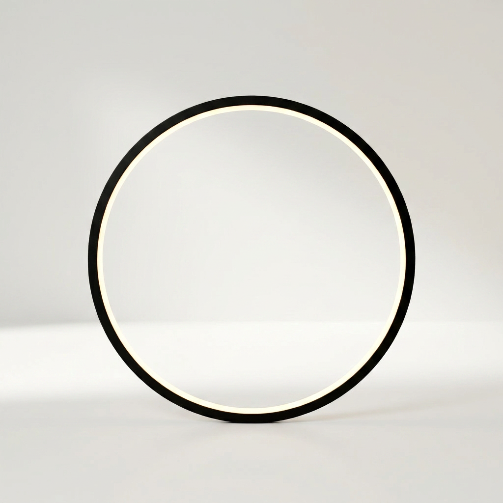 HALO Wandleuchte als LED-Ring in Schwarz aus Acryl und Aluminium, Ø 60 cm – Lorenz Laurent Home