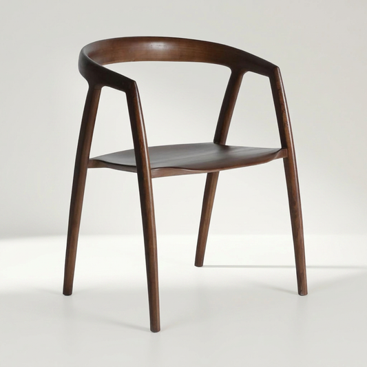 KABO Stuhl aus Ulmenholz in Braun mit Armlehnen, 54 x 54 x 76 cm – Lorenz Laurent Home