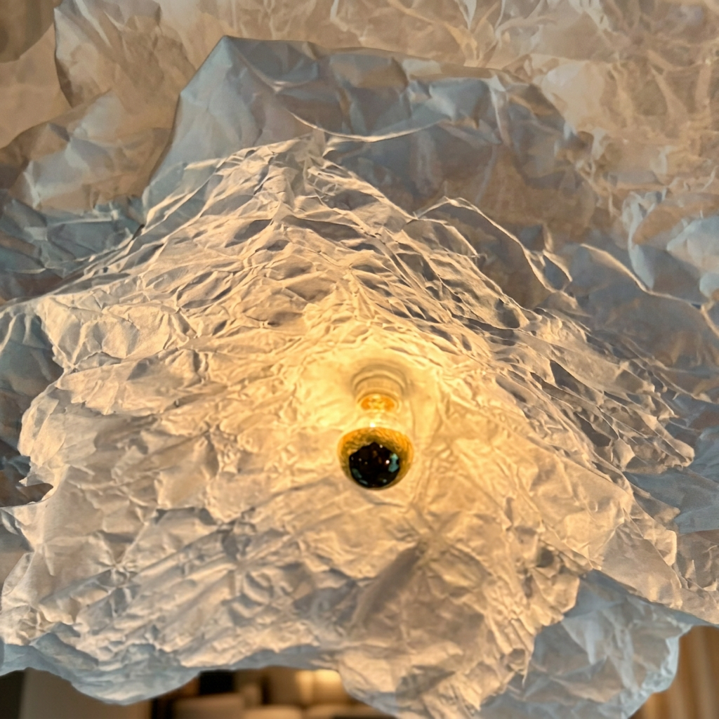 LEONIE Hängeleuchte aus papierähnlicher, reißfester Faser, flach mit 20 cm Höhe – Lorenz Laurent Home
