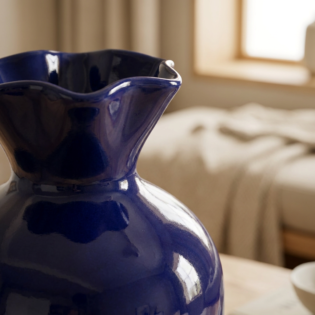LUMA Vase aus handgefertigter portugiesischer Keramik, auch in Olivgrün und Rosa – Lorenz Laurent Home