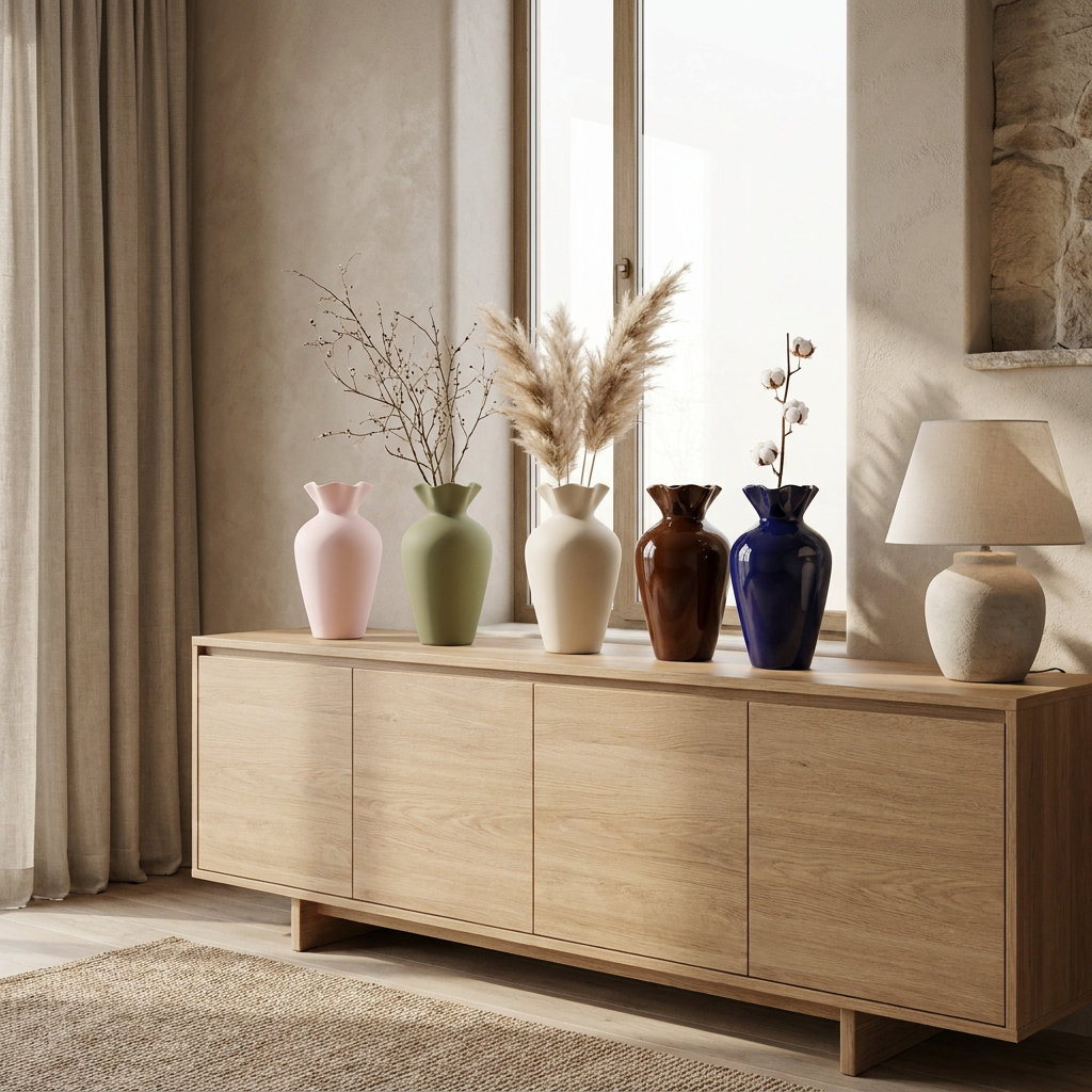 LUMA Keramikvase mit glasierter, halbmatter oder matter Oberfläche je nach Farbe – Lorenz Laurent Home