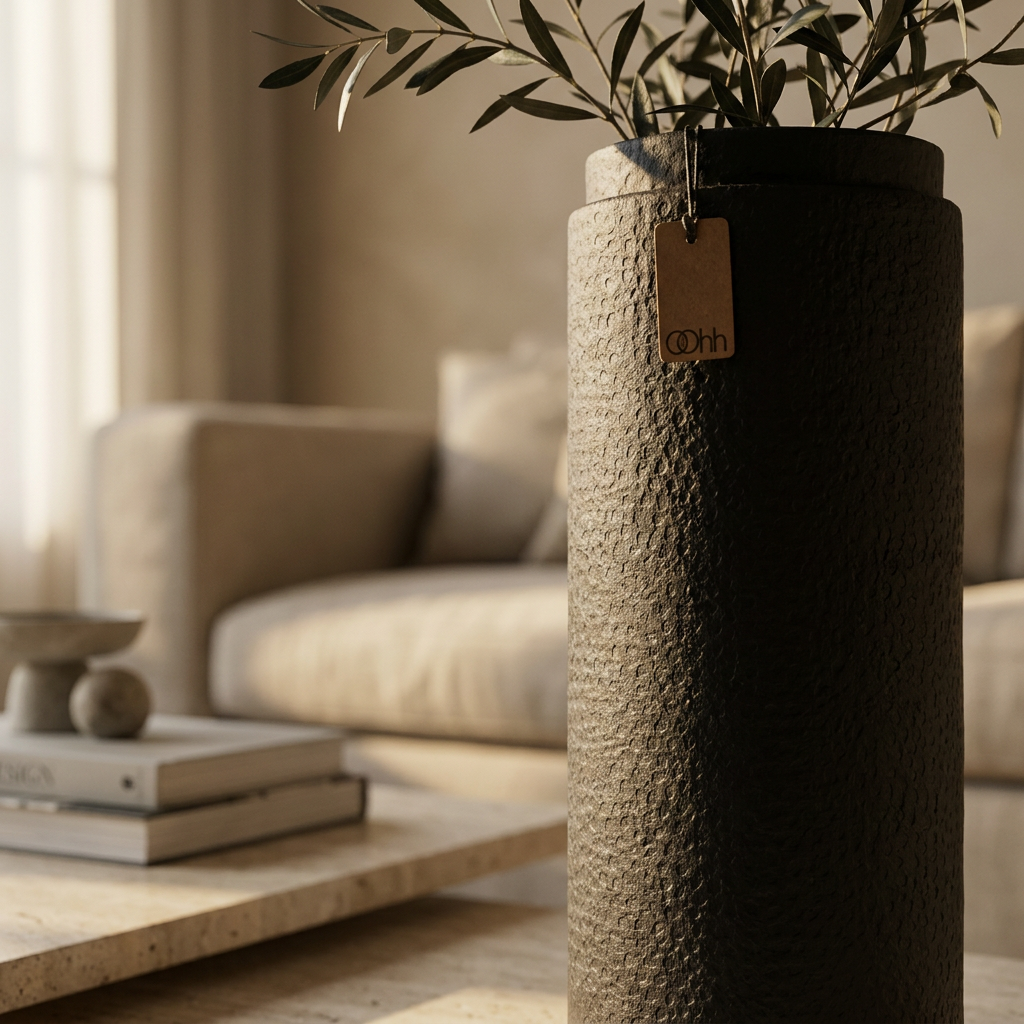 MADRID Vase mit variierender Wandstärke, hoch und schmal aus leichtem Papiermaterial – Lorenz Laurent Home