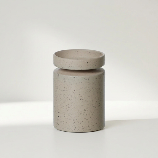 MILA Vase aus Keramik im Sand Look, matt und strukturiert, 10 x 14 cm – Lorenz Laurent Home
