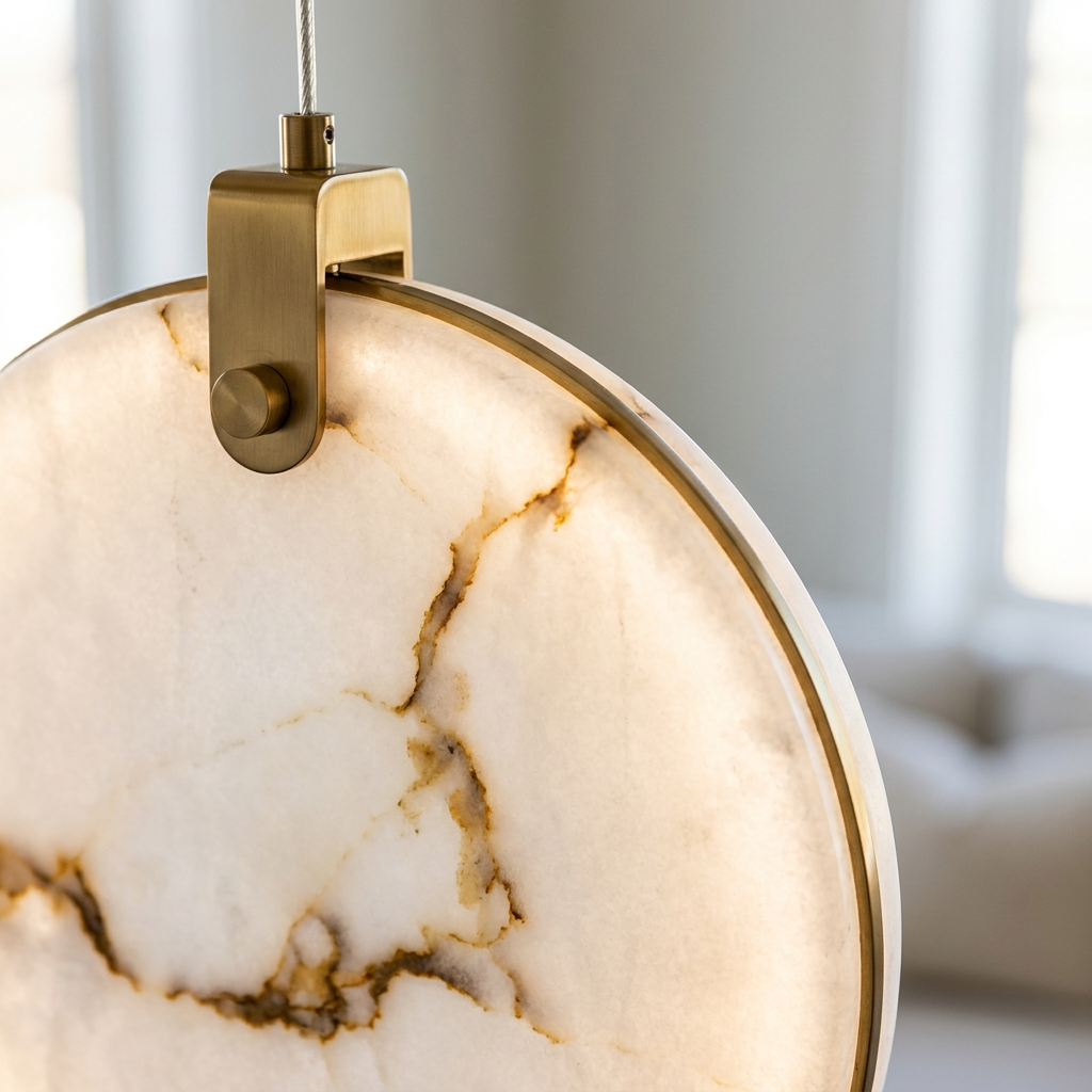 MIRON Hängeleuchte aus handgefertigtem Marmor mit LED und verstellbarem Kabel – Lorenz Laurent Home