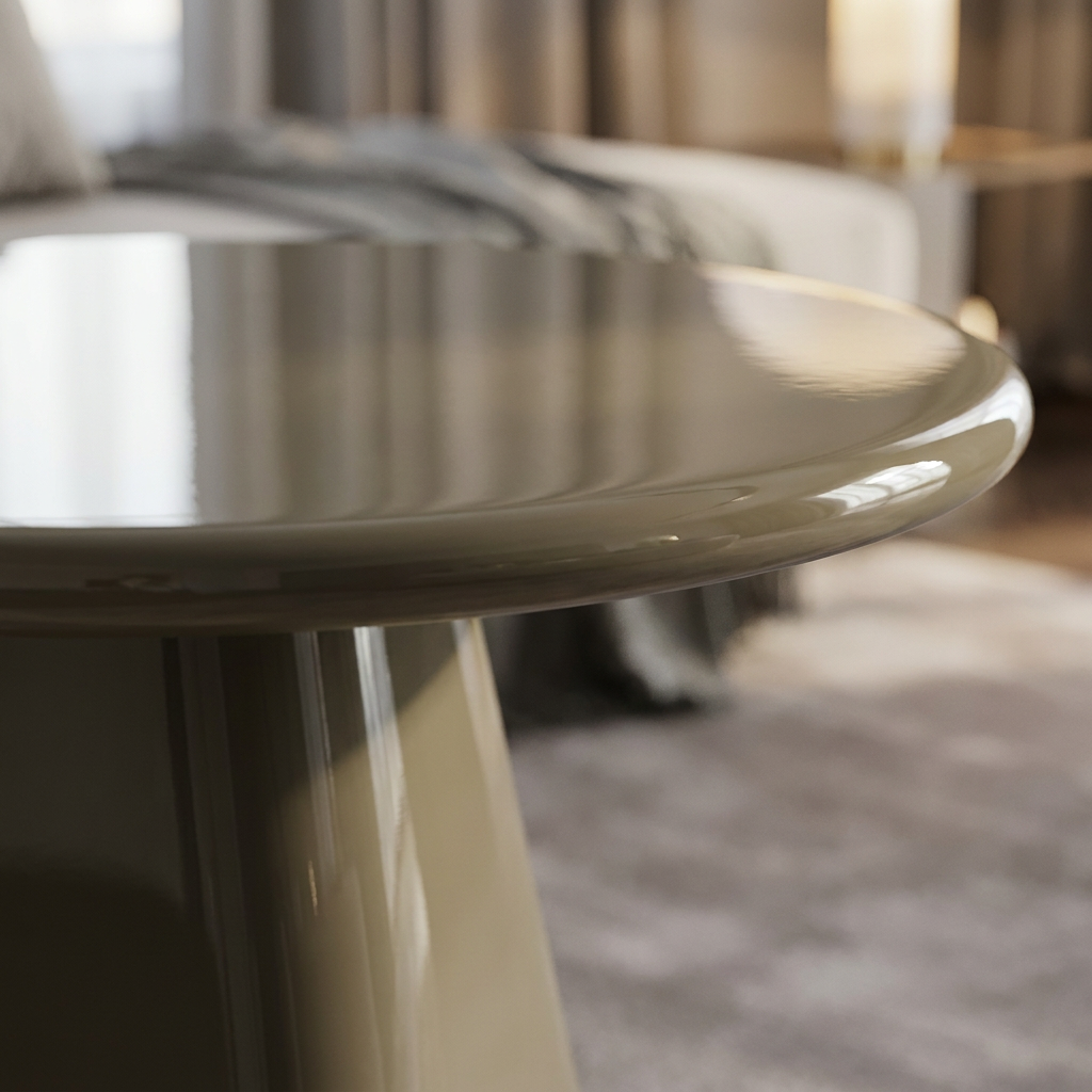 MURI Beistelltisch in Grün mit quadratischer Platte und hochglänzender Oberfläche – Lorenz Laurent Home