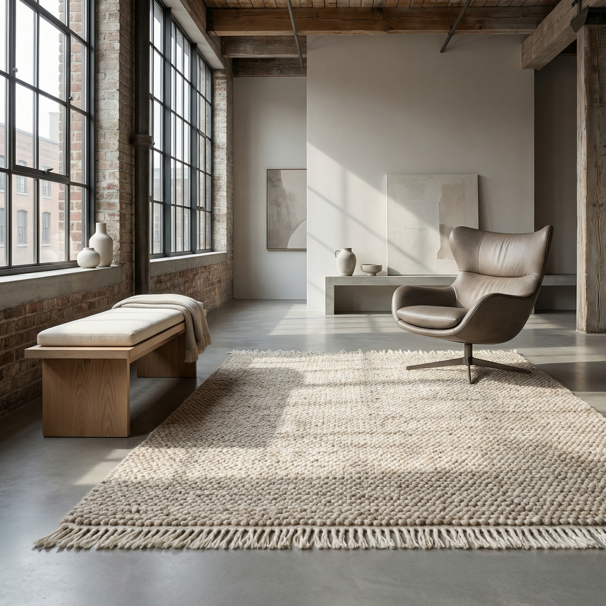 NELSON Wollteppich, handgewebt in Indien, groß in 170 x 240 oder 200 x 300 cm – Lorenz Laurent Home