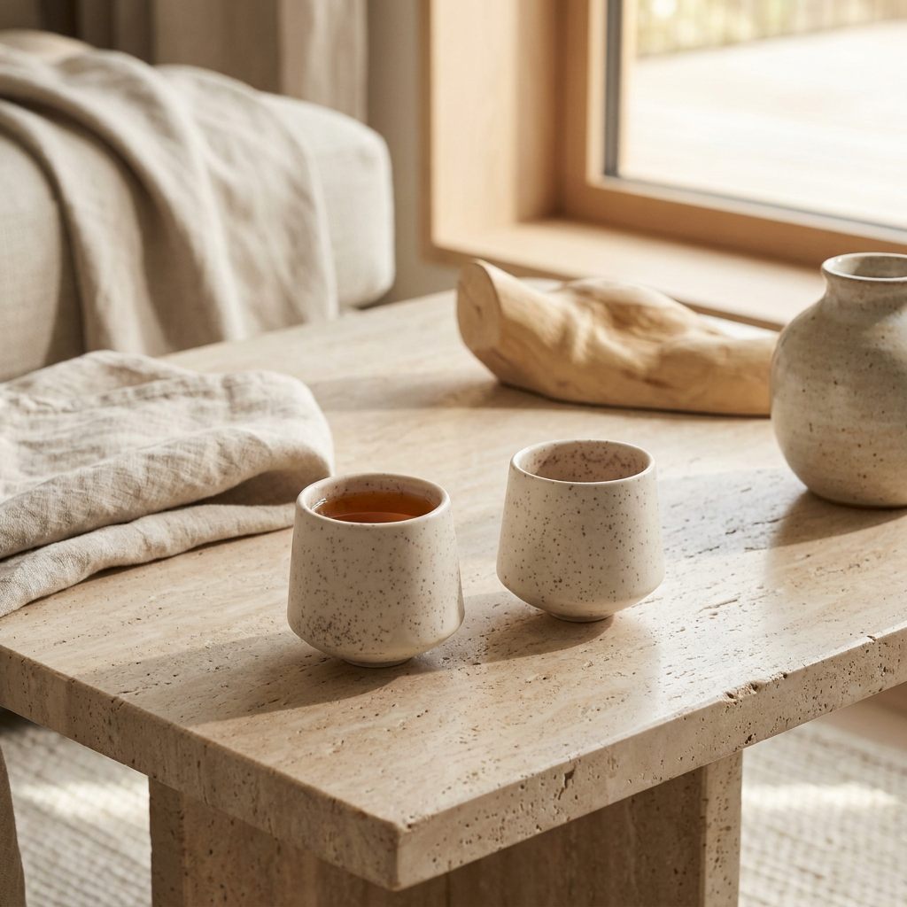 NIVA Tasse aus niederländischem Steinzeug in Cremeweiß für Kaffee und Tee – Lorenz Laurent Home