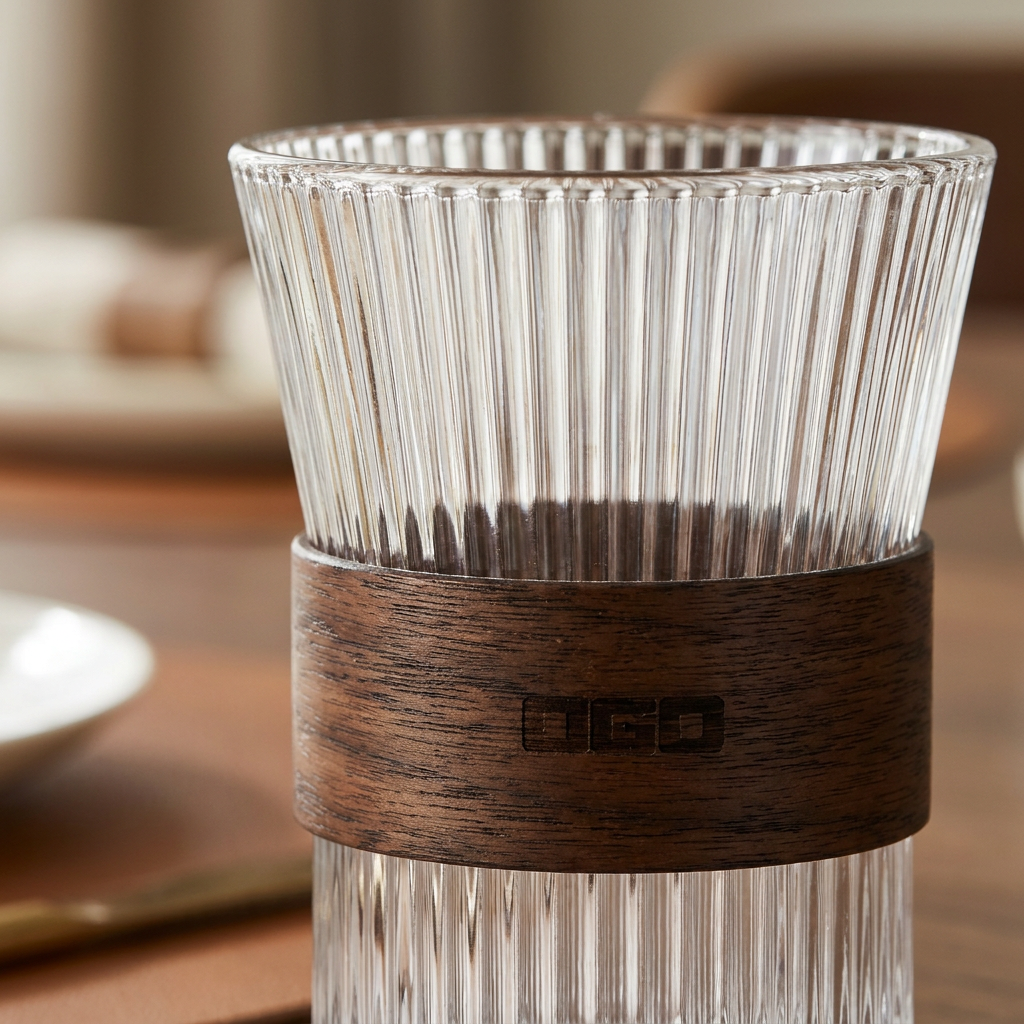 NOKU Becher im Zweierset aus hitzebeständigem Glas mit gerippter Struktur, 250 bis 300 ml – Lorenz Laurent Home