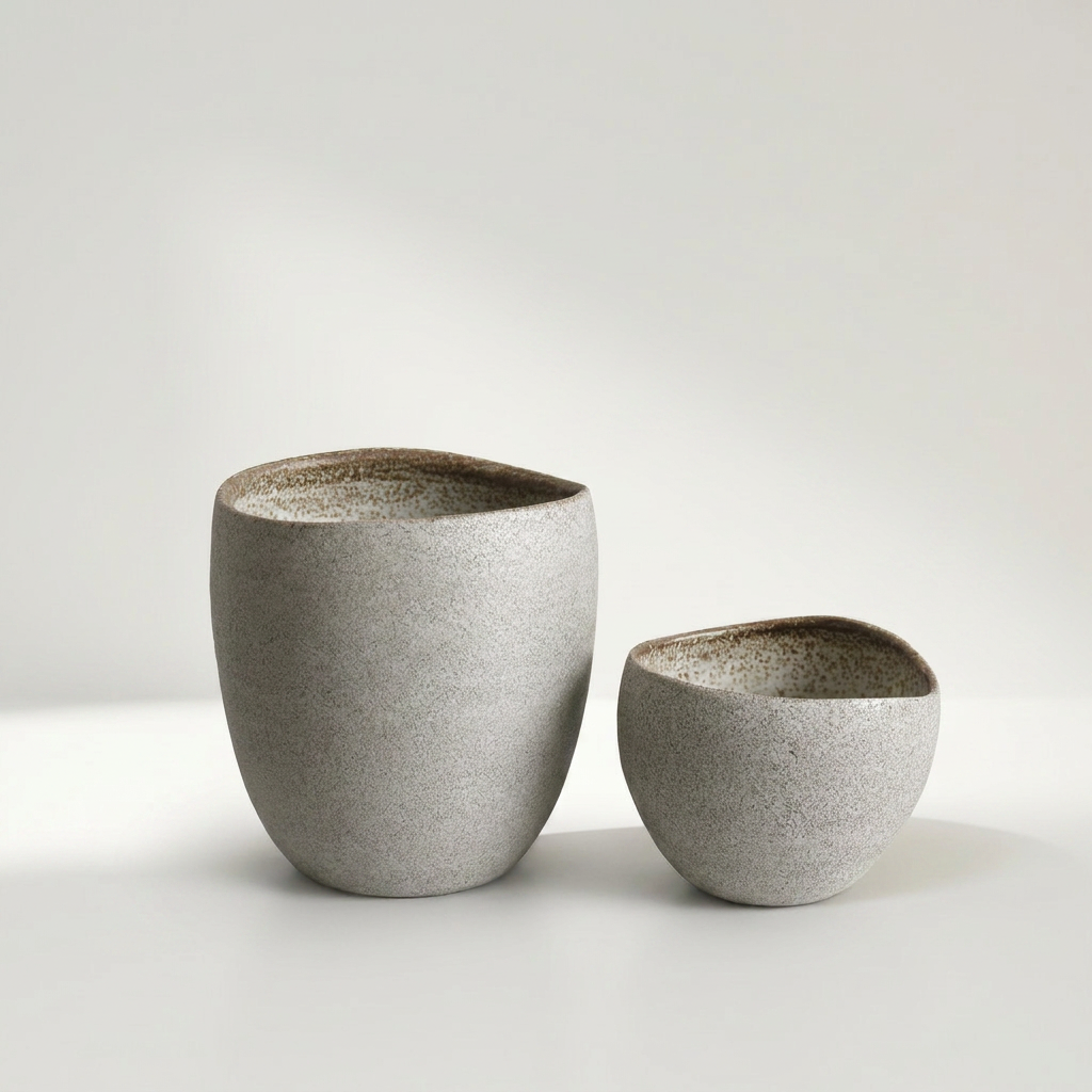 NOMA Tasse aus handgedrehtem Steingut mit beiger Glasur innen, 100 oder 300 ml – Lorenz Laurent Home