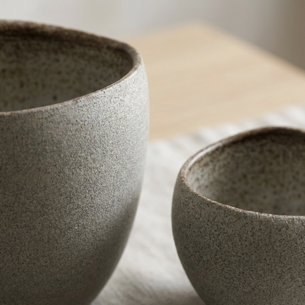 NOMA Tasse mit naturbelassener, vitrifizierter Außenseite aus Steingut, gefertigt in Lettland – Lorenz Laurent Home