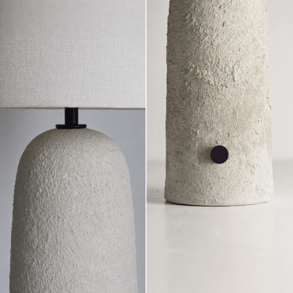 NOOR Tischlampe aus Portugal mit Betonbeschichtung für Sideboard und Nachttisch, 50 cm hoch – Lorenz Laurent Home