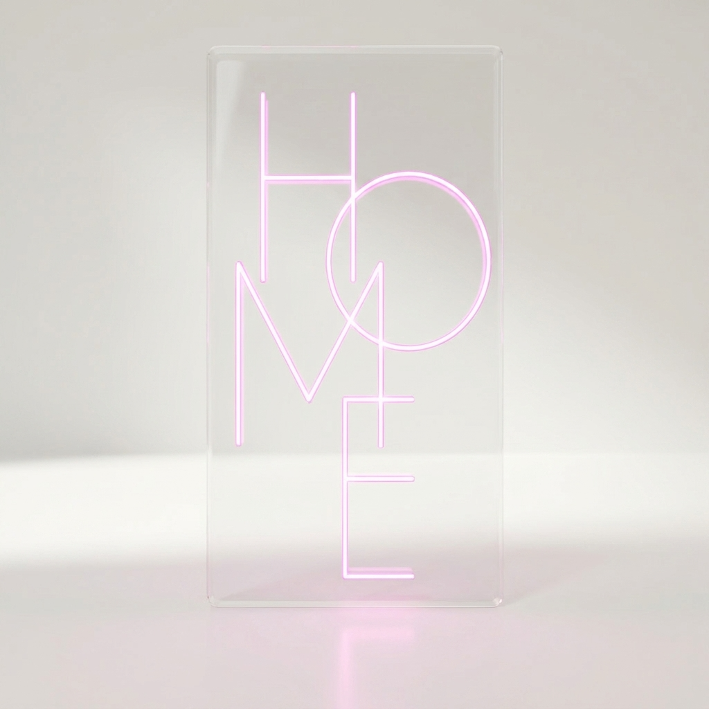 NOVA LED-Leuchtschild in Neon-Optik auf durchsichtigem Acryl, 50 bis 100 cm – Lorenz Laurent Home