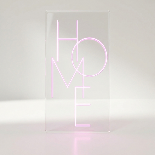 NOVA LED-Leuchtschild in Neon-Optik auf durchsichtigem Acryl, 50 bis 100 cm – Lorenz Laurent Home