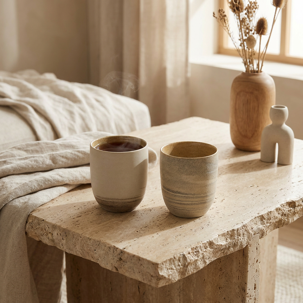 N&S Lungo Tasse aus recycelten Tonresten mit chargenabhängiger Marmorierung – Lorenz Laurent Home