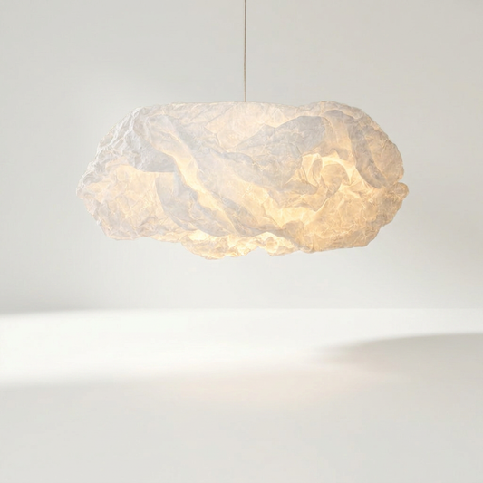 NUAGE Pendelleuchte mit wolkenartigem Schirm aus papierähnlicher Faser, Ø 40 cm – Lorenz Laurent Home